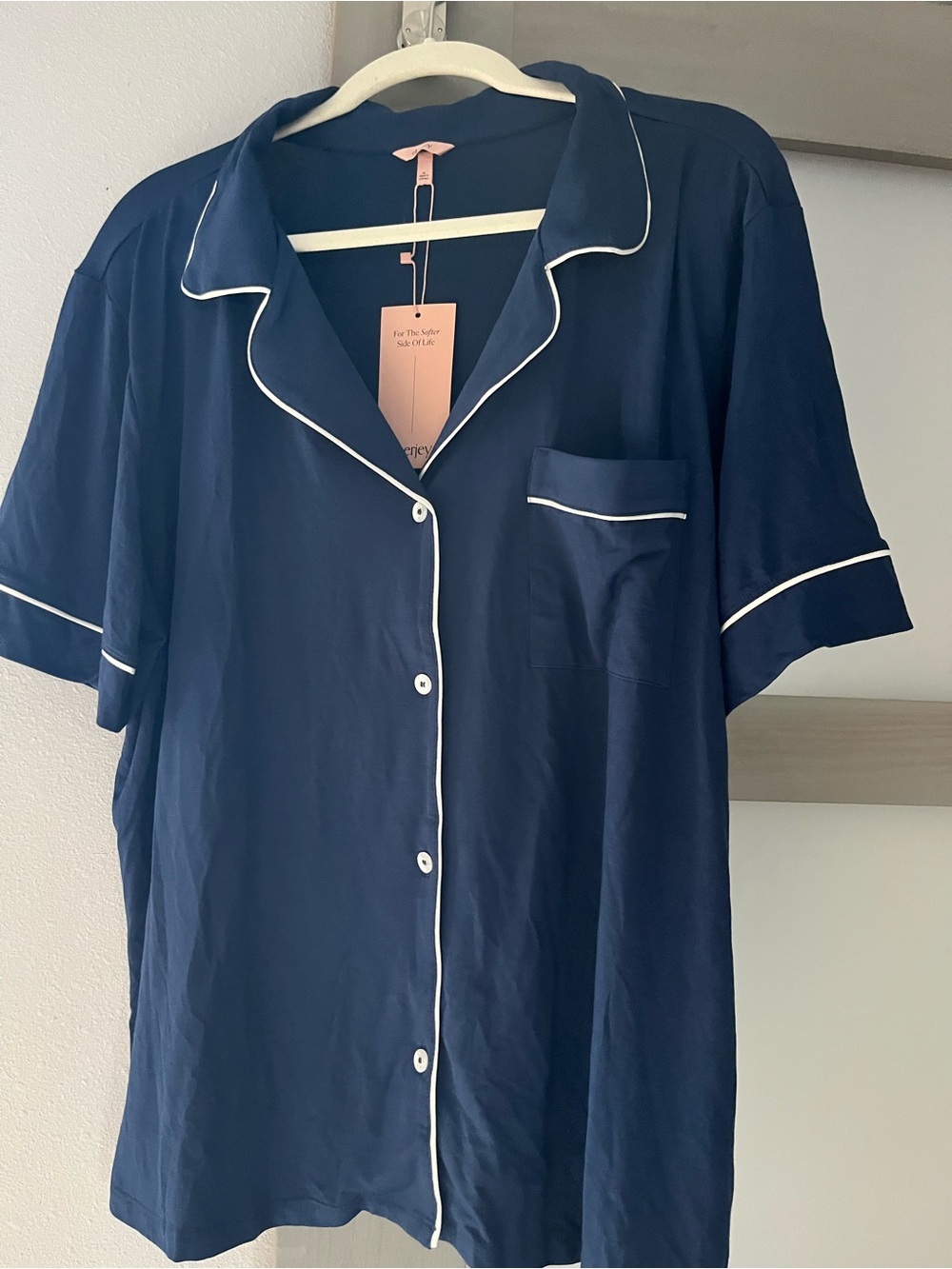Eberjey Gisele TENCEL™ Modal Long PJ Shirt (only) size XL in Navy NWT!